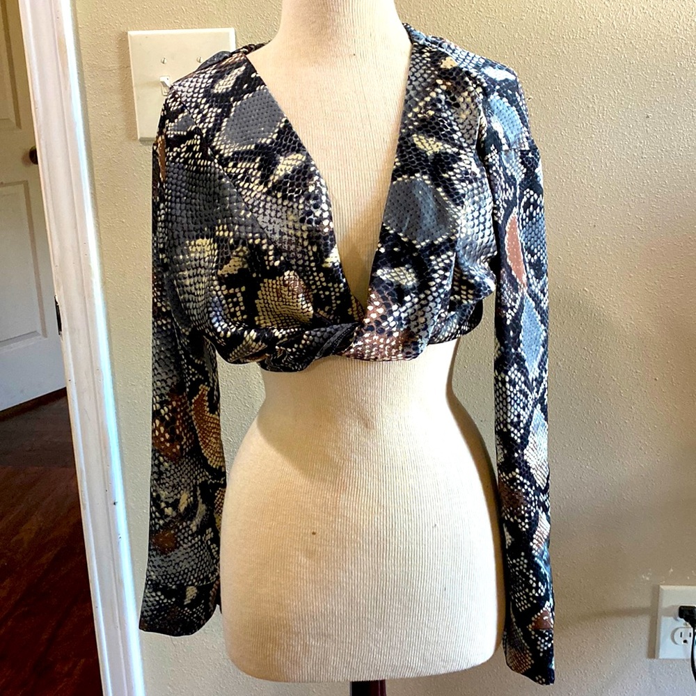Snake print crop top